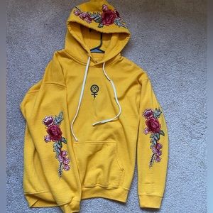 Civil Regime X Regime Girls Yellow Floral Hoodie. Size M.